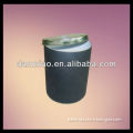 Black paper packaging tube with tin lid